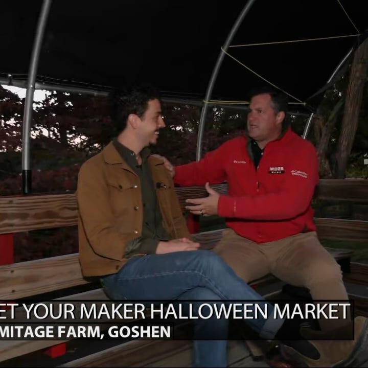 Keith Kaiser takes a hayride at Hermitage Farm and learns the history on it